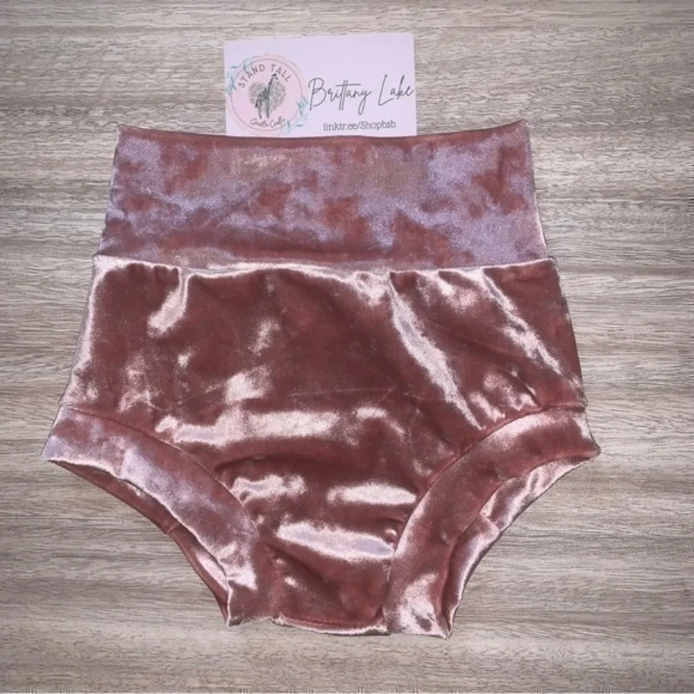 Rose gold crushed velvet baby bummies handmade new